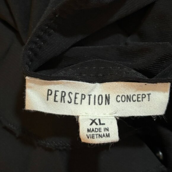 Perception Concept Womens Black Ruffle Long Sleeve Button Down Shirt Top XL - Picture 4 of 4